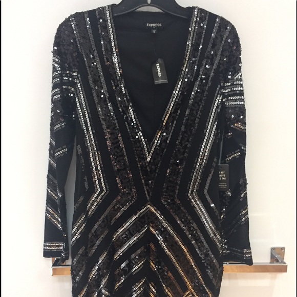 Express Dresses & Skirts - Long Sleeve Sequin Dress Multi Women's